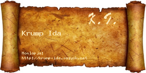 Krump Ida névjegykártya